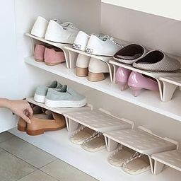UNIQUE CART Shoe Stacker Slotz Space Saver, Shoe Racks for Closet Organization No Assembly Require, Durable Plastic Shoes Holder for Home Storage (Pack 10)-22