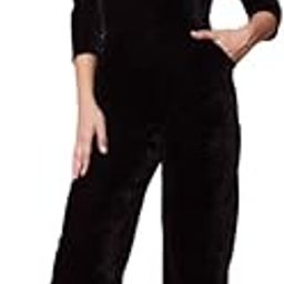 Basic Jumpsuit for Women with V-Neck Ruffles and Side Pockets | Shiny Velvet Party One Piece Outfit-7