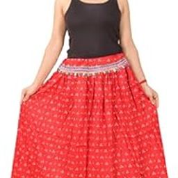 Kutchi Embroidered Border Cotton Rayon Long Skirt | Ethnic Gujarati Style Chaniya for Navratri & Garba | Traditional Indian Lehenga for Women & Girls-image-24
