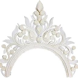Women's Bengali Bridal Mukut Set - Traditional Biyer Mukut Wedding Crown Hair Accessories for Marriage Ceremonies-17