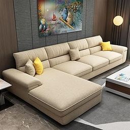 EverCozy Italino 5 Seater Luxurious L Shape Fabric Sofa Set (Left Side Lounger, Cream) | 5 to 6 Person Wooden Corner Sofa Couch for Living Room Bedroom Home Hall Furniture | 1 Year Warranty-picture-10
