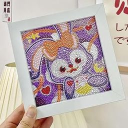 TEMSON Kids' Diamond Painting Kit with Frame & Tools, 12D Cartoon Theme Set, DIY Art & Craft Materials, Return Gifts-image-97