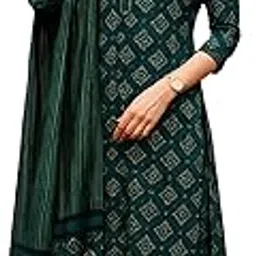 yashika Floral Regular Women's Cotton Blend Printed Kurta with Pants and Dupatta Set-picture-26