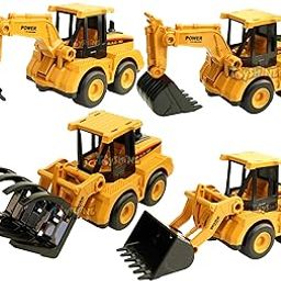 Toyshine Pack of 4 ABS Plastic Construction Vehicle Automobile Car Toy Set, Friction Powered, 4WD Toy Set-14
