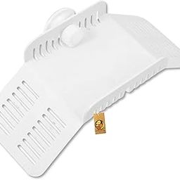 Foodie Puppies Turtle Plastic Ladder Bridge Shape Platform Bask | Aquarium Tank Reptile Turtle Climbing Basking Terrace Floating Platform Dock with Food Plate - (White)-13