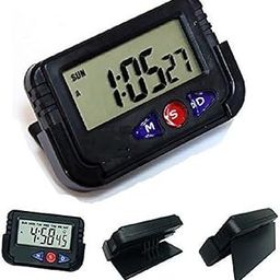 icall Mini Digital Car Dashboard Office Desk Alarm Table Clock and Stopwatch with Flexible Stand Digital Watch, Black | Desk Clock | Small Clock | Small Watch |-image-20