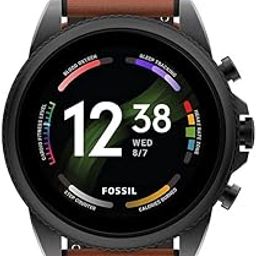 Fossil Gen 6(44Mm, Brown Color) Mens Smartwatch With Amoled Screen, Alexa Built-In, Snapdragon 4100+ Wear Platform, Google Assistant, Spo2, Wellness Features And Smartphone Notifications - Ftw4062-12