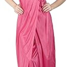 Women's Satin Nightwear/Night Dress/Nighty Set of 6 Pcs Long Nighty, Short Nighty, Robe, Skirt, Bra and Thong (Pack of 6)-18
