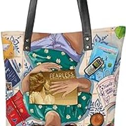 Women Printed Canvas Tote Bag-35