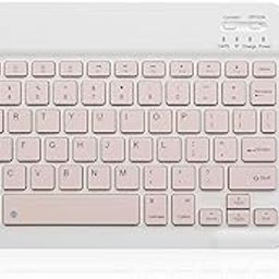 Bluetooth Keyboard and Mouse Combo Rechargeable Portable Wireless Keyboard Mouse Set for Apple iPad iPhone iOS 13 and Above Samsung Tablet Phone Smartphone Android Windows (10 inch Pink)-image-99