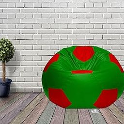RnS Rest 'n' Sleep - Bean Bag, Football Chair Filled with Beans, Football Shape Bean Bags with Fillers, with 1 Year Warranty (Parrot Green/Red, 4XL)-image-32