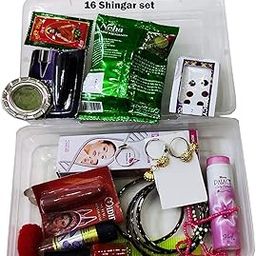 Generic 16 Sringar Set for Durga Maa shera wali maa (Devi shringar Set Big Size) in a Plastic Box Complete Suhaag Pitara-image-5