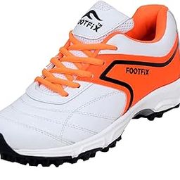 Cricket Shoes, Men's Cricket Shoes, Ultimate Pu White Orange Cricket Shoes-picture-23