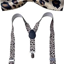 Animal Print Adjustable Kid's Suspender with Matching Bow (Multicolour, Standard Size)-image-18