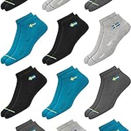 12 Pairs Solid Cotton Ankle Length Socks for Men Women, Pack of 12., Assorted-image-87