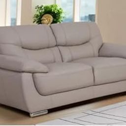 ES ESPINHO ESP211 Solid Sal Wood Leatherette Upholstered 2 Seater Sofa Set for Living Room, Beige Color-image-33
