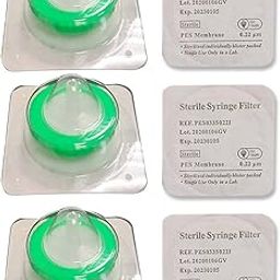 10 Pack Sterile Syringe Filter PES Hydrophilic Filtration 0.22um Pore Size, 33mm Diameter Membrane Sterile PES Membrane Individually Packed by Finetech Made in Taiwan-picture-28