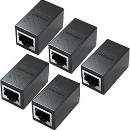 fdealz [ 5 Pieces ] RJ45 Ethernet LAN Connecting Adapter, Network Connector Ethernet Socket 8P8C Extender Plug Cable for Cat5, Cat5e, Cat6, Cat7-11