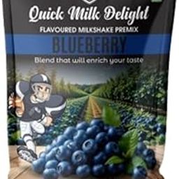 Gallardo Quick Milk Delight Blueberry Flavoured Milkshake Premix | Rich Fruity Taste | Easy to Mix | Smooth, Creamy Refreshment | 50g Pack-13