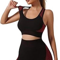 Combo Pack of Sports Bra & Shorts Gym Workout Set for Women Wire Free Padded Sports Bra with High Waist Shorts for Great Comfort Athleisure Yoga Wear-image-89