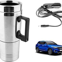 Oshotto 12V Stainless Steel Car Heating Mug Travel Friendly Electric Coffee Kettle Compatible with KIA Seltos (300ml)-image-40