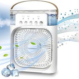Drumstone 𝟏𝟓 𝐘𝐞𝐚𝐫𝐬 𝐖𝐚𝐫𝐫𝐚𝐧𝐭𝐲 Personal Air Cooler, Portable Air Conditioner Fan, Mini Evaporative Cooler with 7 Colors LED Light, 1/2/3 H Timer, 3 Wind Speeds and 3 Spray _Multicolor-22