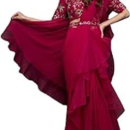 Women's Heavy Apple Organza Silk Fabric 3 Layer Ruffle Work Lehenga And Fully Embroidery Work Stiched Blouse Ready To Wear-picture-56