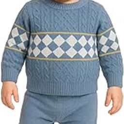 Baby Boys Winter Sweater Set – Warm Knitted Woolen Pullover & Pants – Argyle Pattern Toddler Outfit – Soft, Stretchable, Cozy Baby Clothes for Cold Weather-image-58