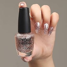 Shooting Star Glittery Sparkle Long Lasting Enamel Nail Polish 15ML (Light Pink Sparkle)-16