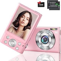 4K Digital Camera, 48MP Autofocus Vlogging Camera for YouTube Compact Camera for Photography with 16X Digital Zoom, 32GB SD Card, 2.8" IPS Screen, 2 Batteries and Battery Charger (Pink)-picture-15