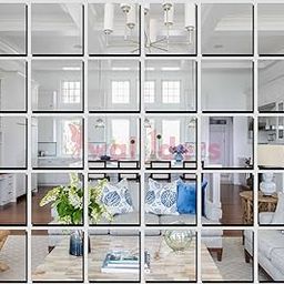 Wall1ders 30 Big Square 4 inch Silver, Acrylic Mirror Self-Adhesive Stickers for Wall, Acrylic Stickers, Wall Mirror Stickers, Wall Stickers for Bedroom, Hall, Home Offices-12