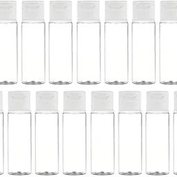 20ml Empty Clear Plastic Sqaure Bottles Refillable Travel Size Cosmetic Containers Small Leak Proof Squeeze Bottles with White Flip Cap for Shampoo,Lotion (20, Round, 50, YP-CSM-01)-15