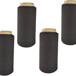 Outer Woods Insulated Beer Can Cover 500ml – Set of 4 | Insulated Cooler Sleeve Fits 500ml Beer Can | Beer Can Cover | Beer Cooler | Beer Cooze (Black)-4
