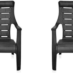 Nilkamal Plastic Chair for living room with Arm | Set of 2| 3 Year Warranty | For Home, Living Room, Outdoor| Iron Black Colour| SUNDAY-image-41