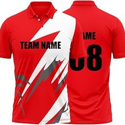 Cricket Polo Collar Sports Jersey for Men With Team Name and Number Printed | T-Shirt With Customizable Name | DOdr1008-C01242023-C-POLO-64-image-29