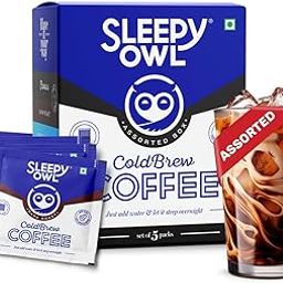 Sleepy Owl Assorted Cold Brew Coffee Bags | 5 Delicious Flavours - French Vanilla, Dark Roast, Cinnamon, Hazelnut, Original | Easy 3 Step Overnight Brew - No Equipment Needed | Makes 15 Cups | 100% Arabica-image-36