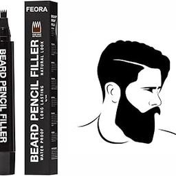 FEORA Beard Color Pencil for Men, Beard Filling Waterproof Sweat Proof Pen Kit for Patchy Areas/Male Mustache Repair Shape, Beard, Moustache & Eyebrows, Enhance Facial Hair, Mustache and Beard-33