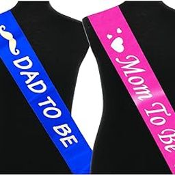Propsicle Satin Pink Mom To Be Sash & Blue Dad To Be Sash Combo Maternity Photo Shoot Mom Dad Sash Combo Baby Shower Party Decoration Sash Combo - Pack Of 2-28