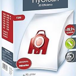 Miele Original 9917710 HyClean 3D Efficiency FJM Vacuum Cleaner Bags for Bagged Miele Vacuum Cleaners, Pack of 4-image-61