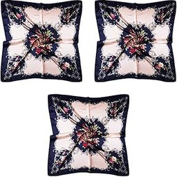Womens 35 Inch Satin Square Silk Like Hair Scarves Wraps Headscarf for Sleeping Soft Comfortable Polyester Luster Gorgeous Colors Female Multicolor 3PCS-image-30