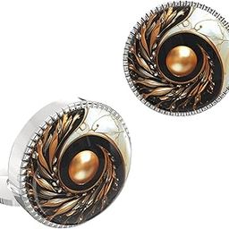 18K Yellow Gold Colour Plated Duality Button Cover Cufflinks for Men – Yin-Yang Inspired Snap-on Shirt Accessory – Elegant Gift for Balanced, Powerful Men-image-82