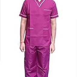 Primestore India Unisex Scrub Suit set with Piping V-Neck 3 Pocket Top and Cargo Type Trouser (38 Medium, Shoking pink)-image-43