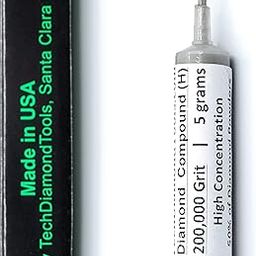 TechDiamondTools Diamond Lapidary Paste 200,000 Grit 0-0.1 Micron for Finest Mirror Finish 5 Gram Syringe, (H) 50% Concentration of Diamond Powder-image-68