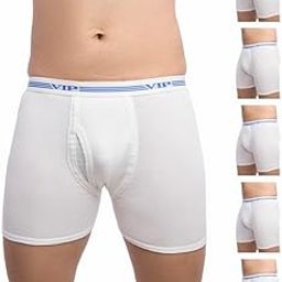 Men's Advanta Solid White 100% Cotton Rib Trunks | Stretchable Soft Elasticized Waistband | Pack of 6-46