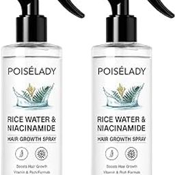 POISELADY Nature X Science Rice Water & Niacinamide Spray For Hair Growth & Thickness With Rice Water|100% Natural Extract|Soft & Smooth Hair|Controls Hairfall & Adds Shine|Non-Greasy & Herbal | Pack Of 2 |100 Ml-image-91