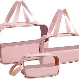 Niwlix Travel Makeup Pouch Set Toiletry Bag Cosmetic Organizer Bag for Women and Girls Toiletry Storage Kit Set of 3 - Pink-image-96