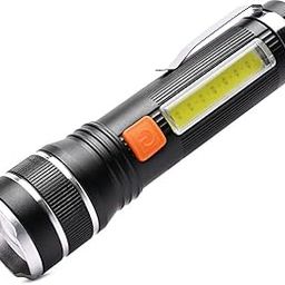 ECOSKY 4 Modes ZOOMABLE Metal Torch USB Charging Torch (Black, 12 cm, Rechargeable)-image-33
