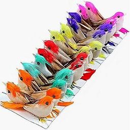 MUNDEYA Plastic Artificial Mini Birds For Home Party Decorations, Carnivals, Celebrations, School Projects, Multicolour Pack Of 24, Artificial Plant-picture-14