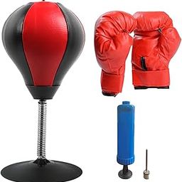 SAZ DEKOR Boxing Reaction Ball Reflex Ball Speed Bag for Workout Men Women Adults Kids Black Red-image-42