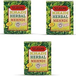 SUGANDHA Khadi Herbal Mehndi Powder 240 Gm Pack of 3 (Natural Black)-37